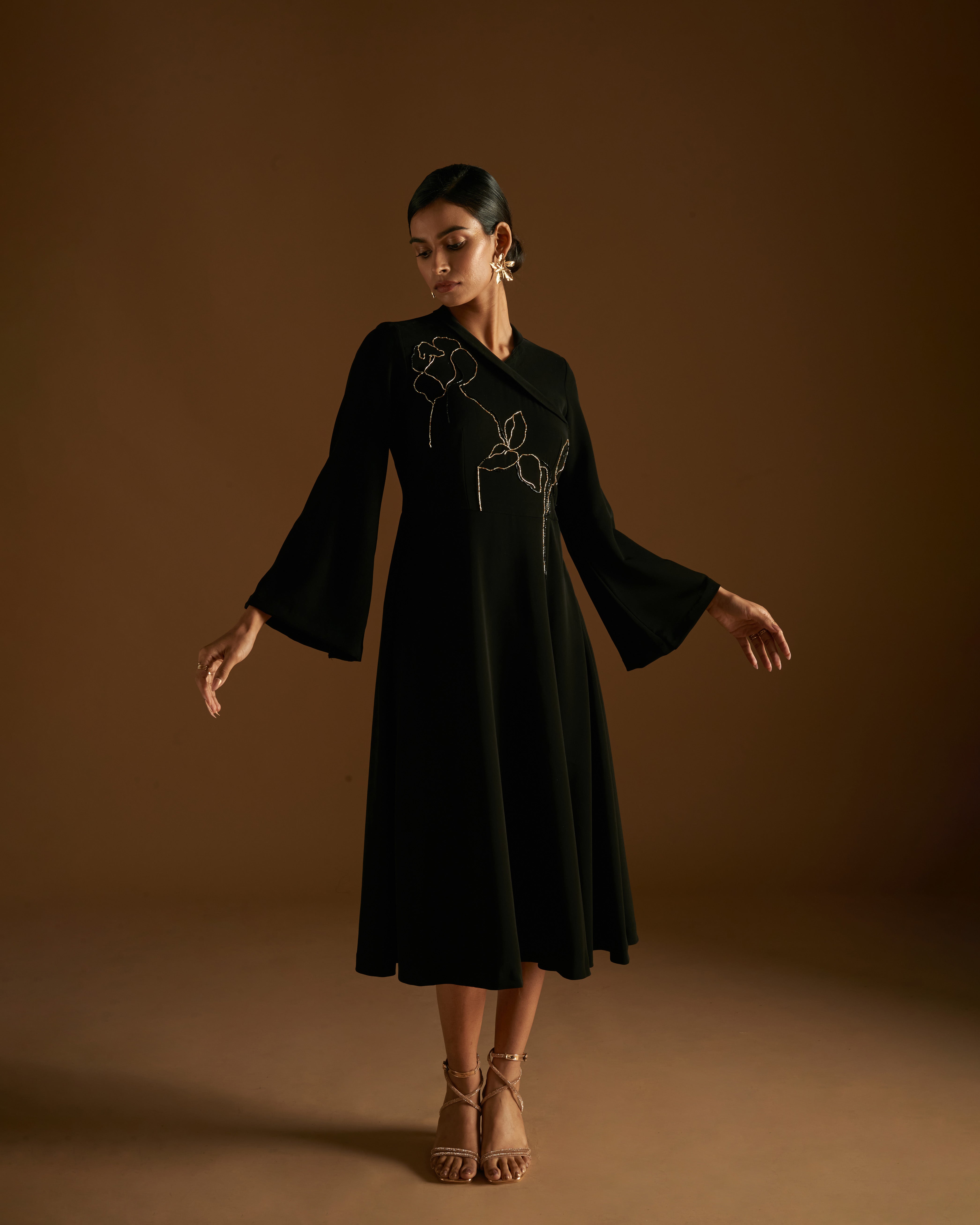 Rose in Bloom Dress Black