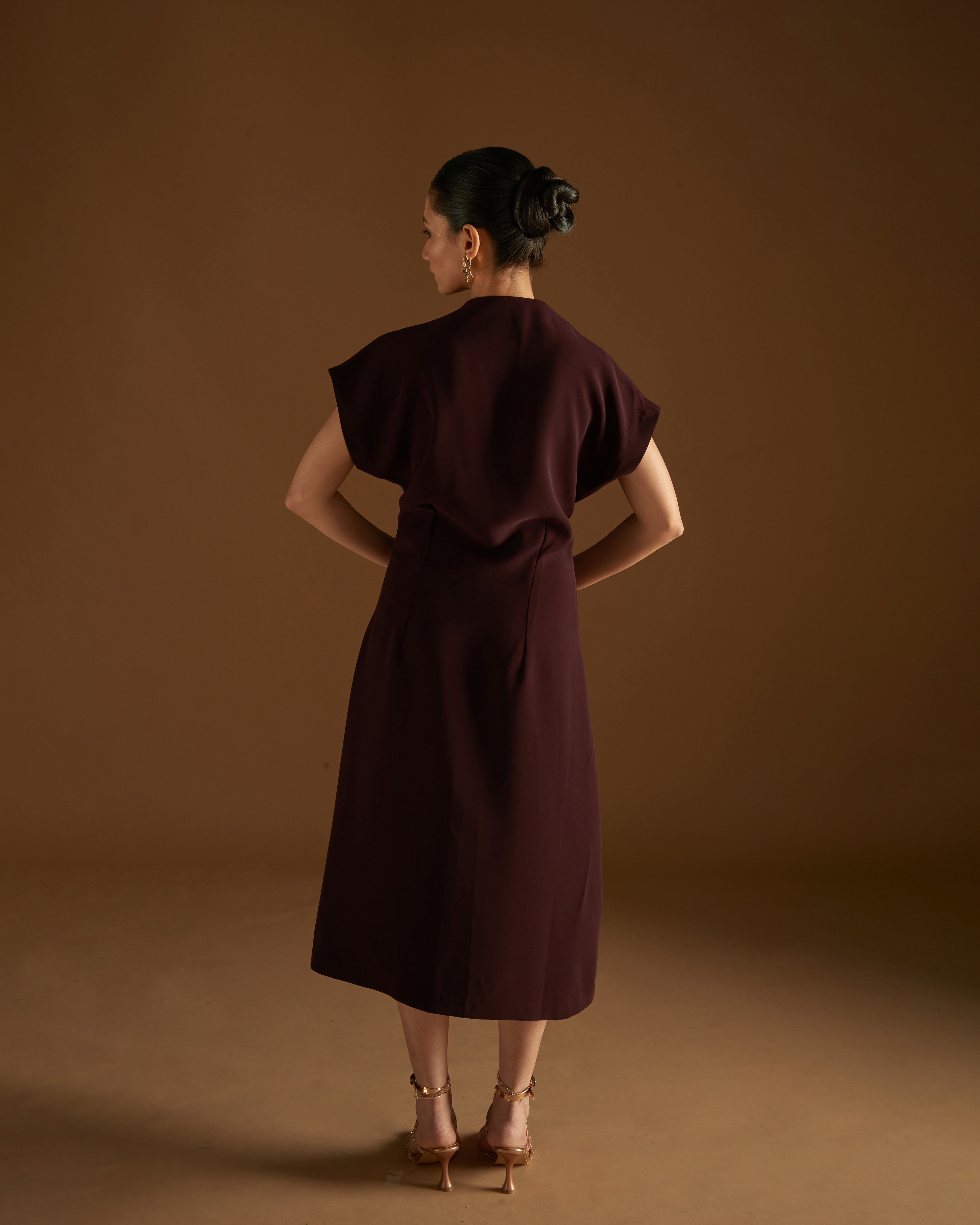 Rosebud Dress Maroon