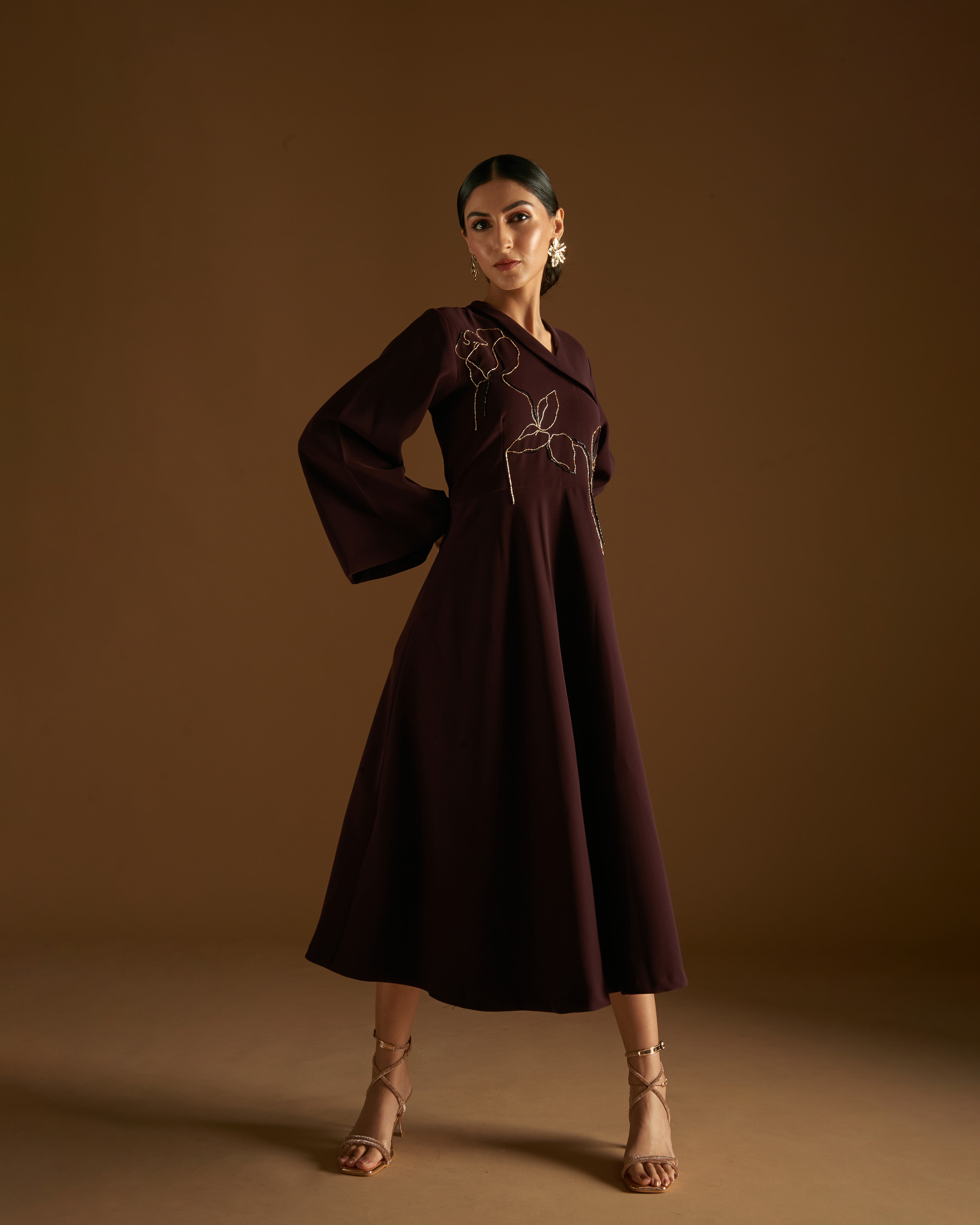 Rose in Bloom Dress Maroon