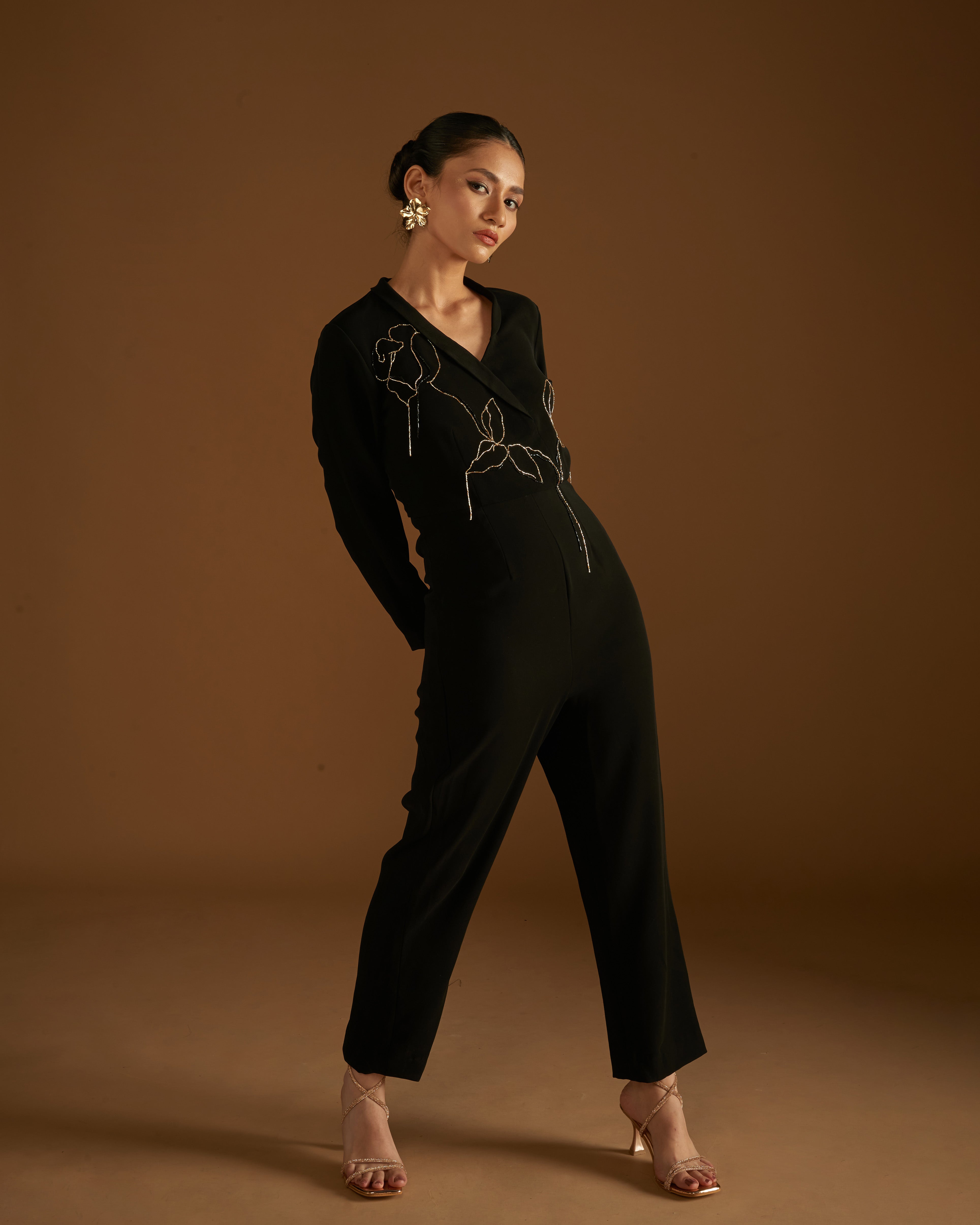 Rose in Bloom Jumpsuit Black