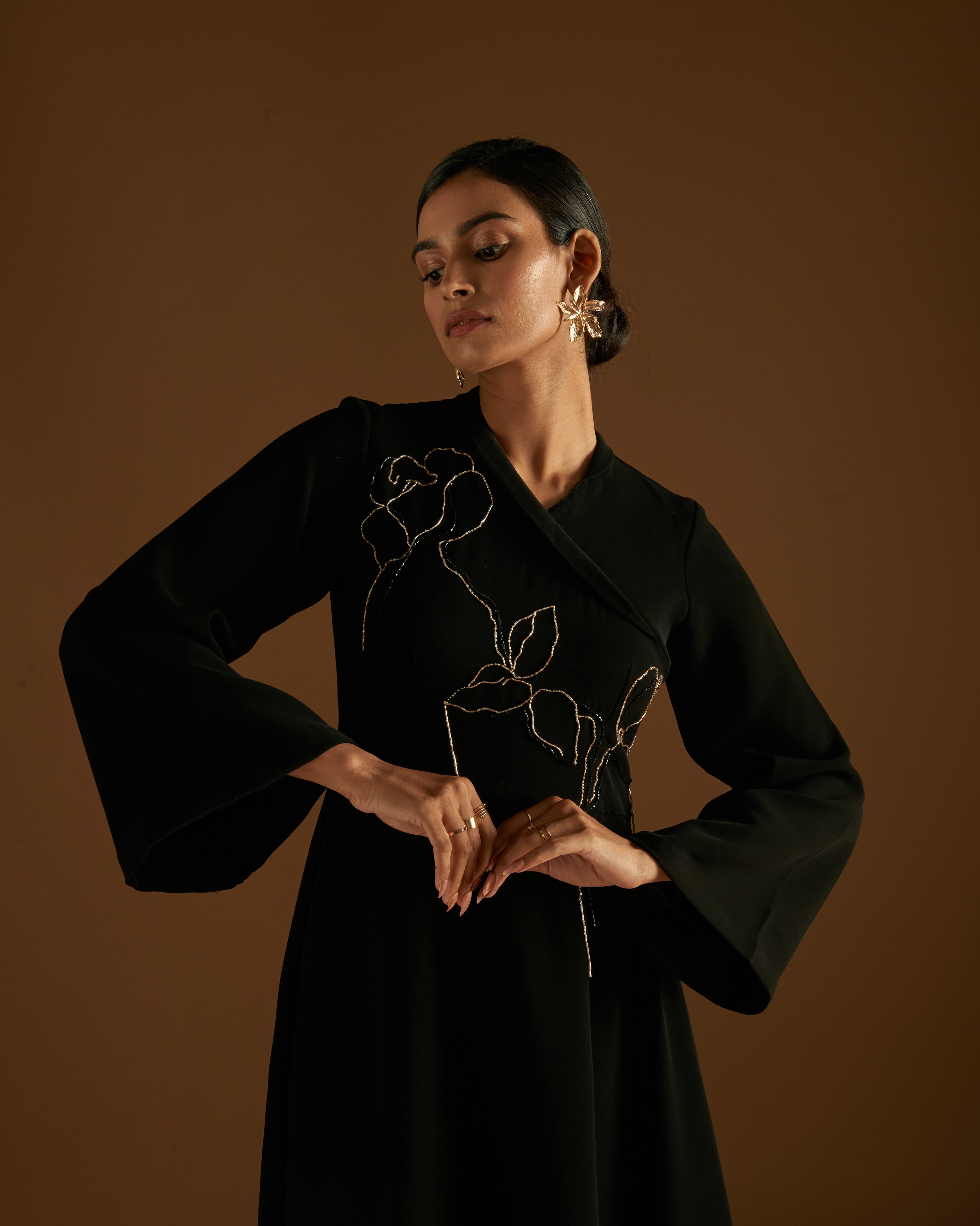 Rose in Bloom Dress Black