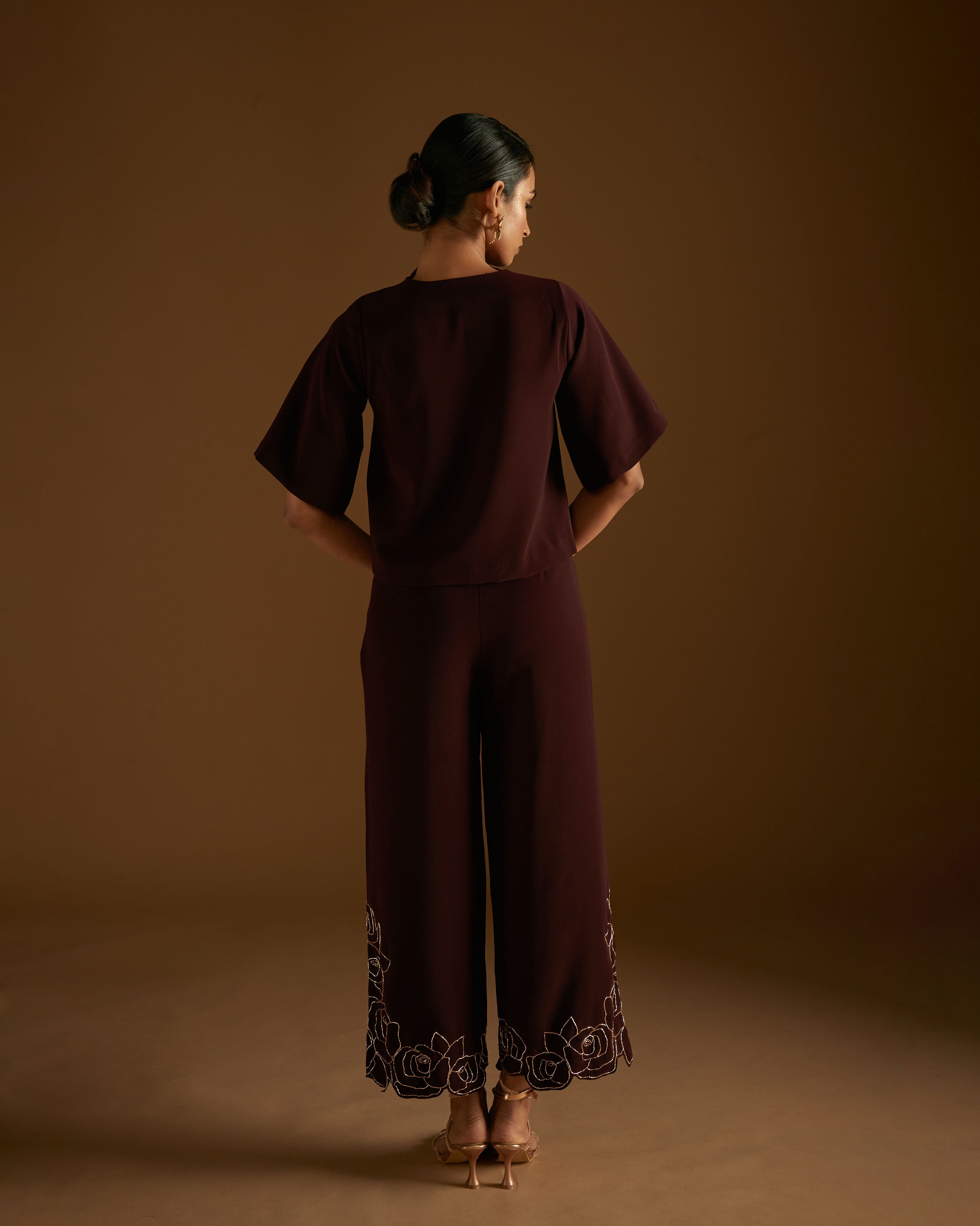 Rose Blossom Pants Maroon