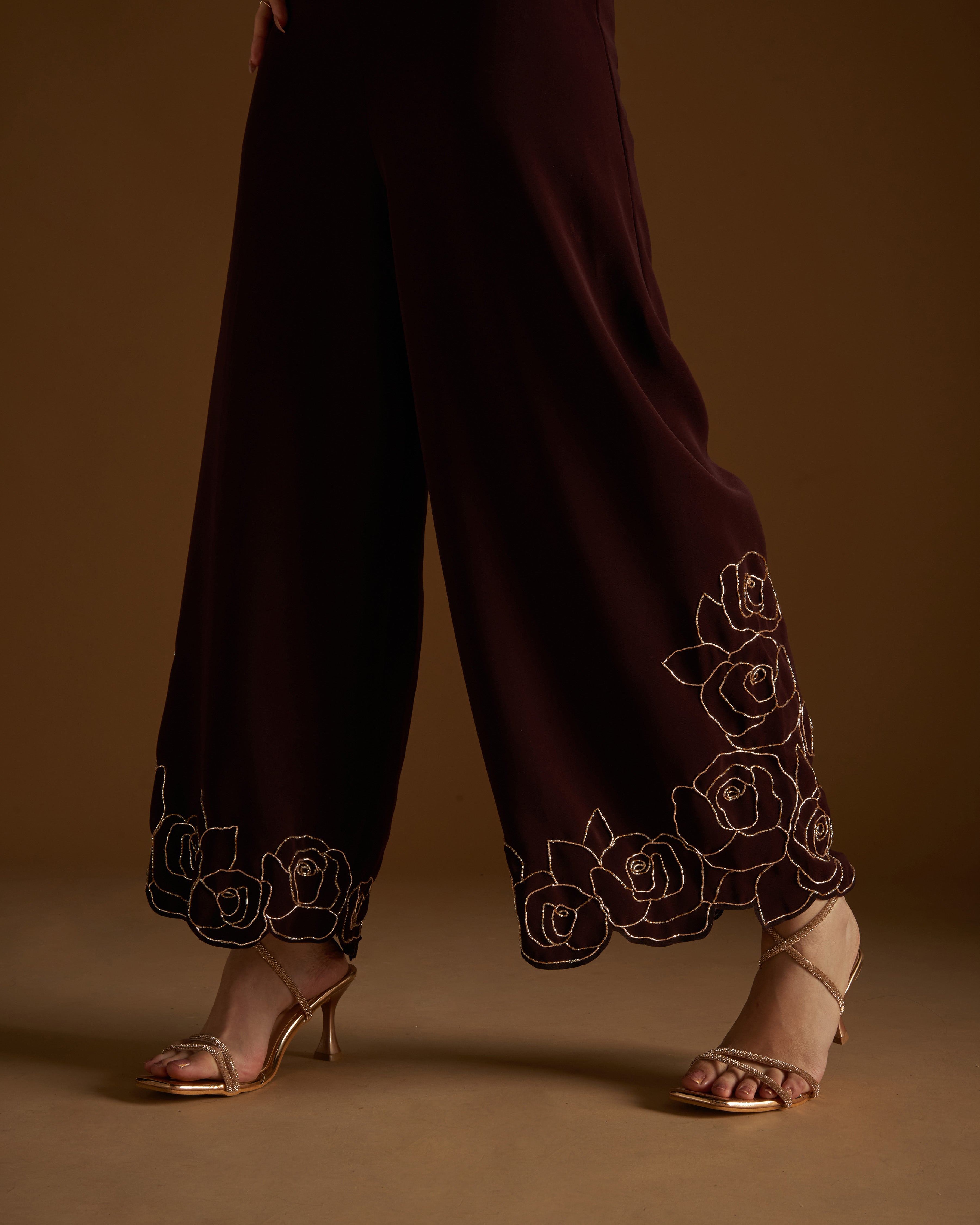 Rose Blossom Jumpsuit Maroon