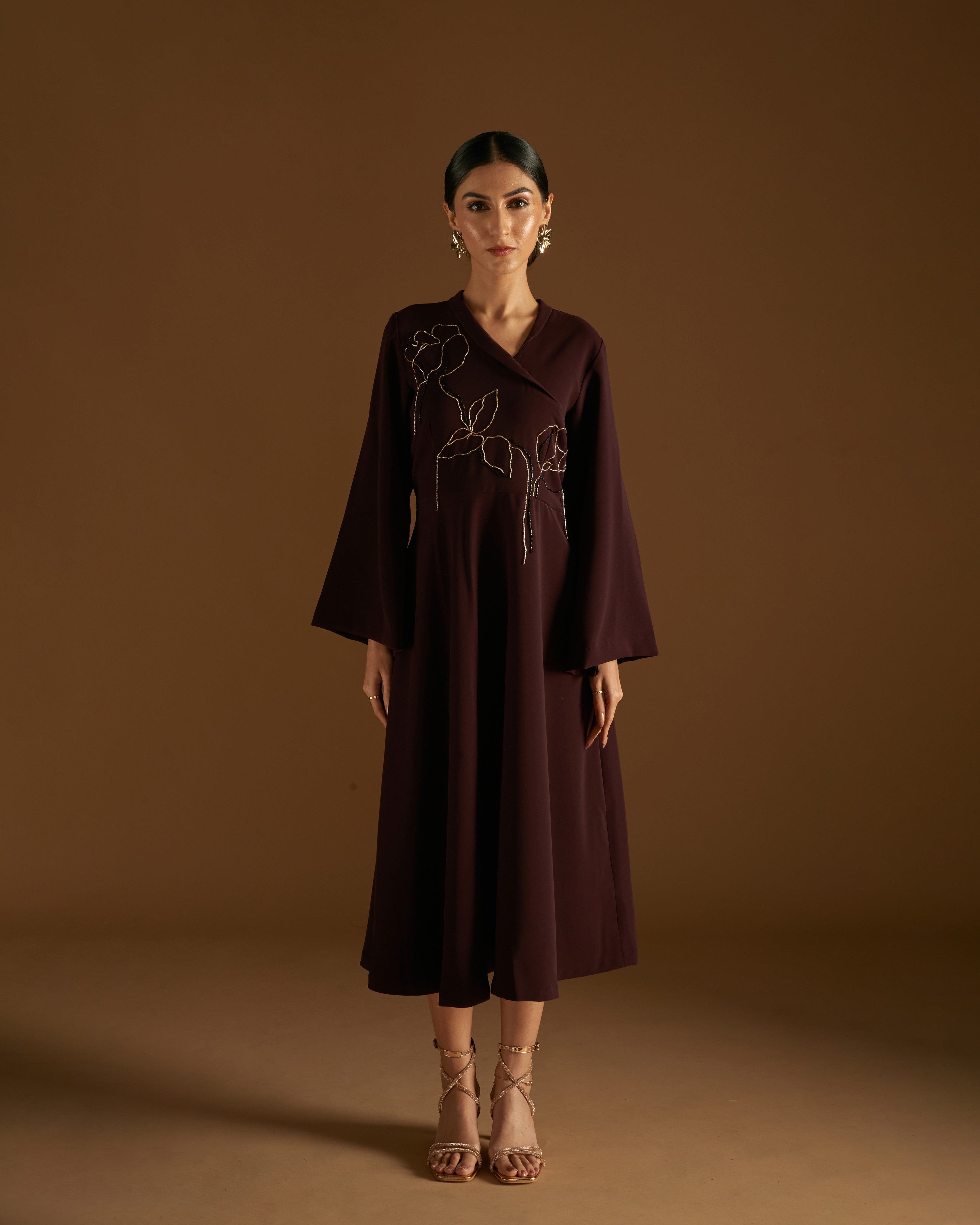 Rose in Bloom Dress Maroon