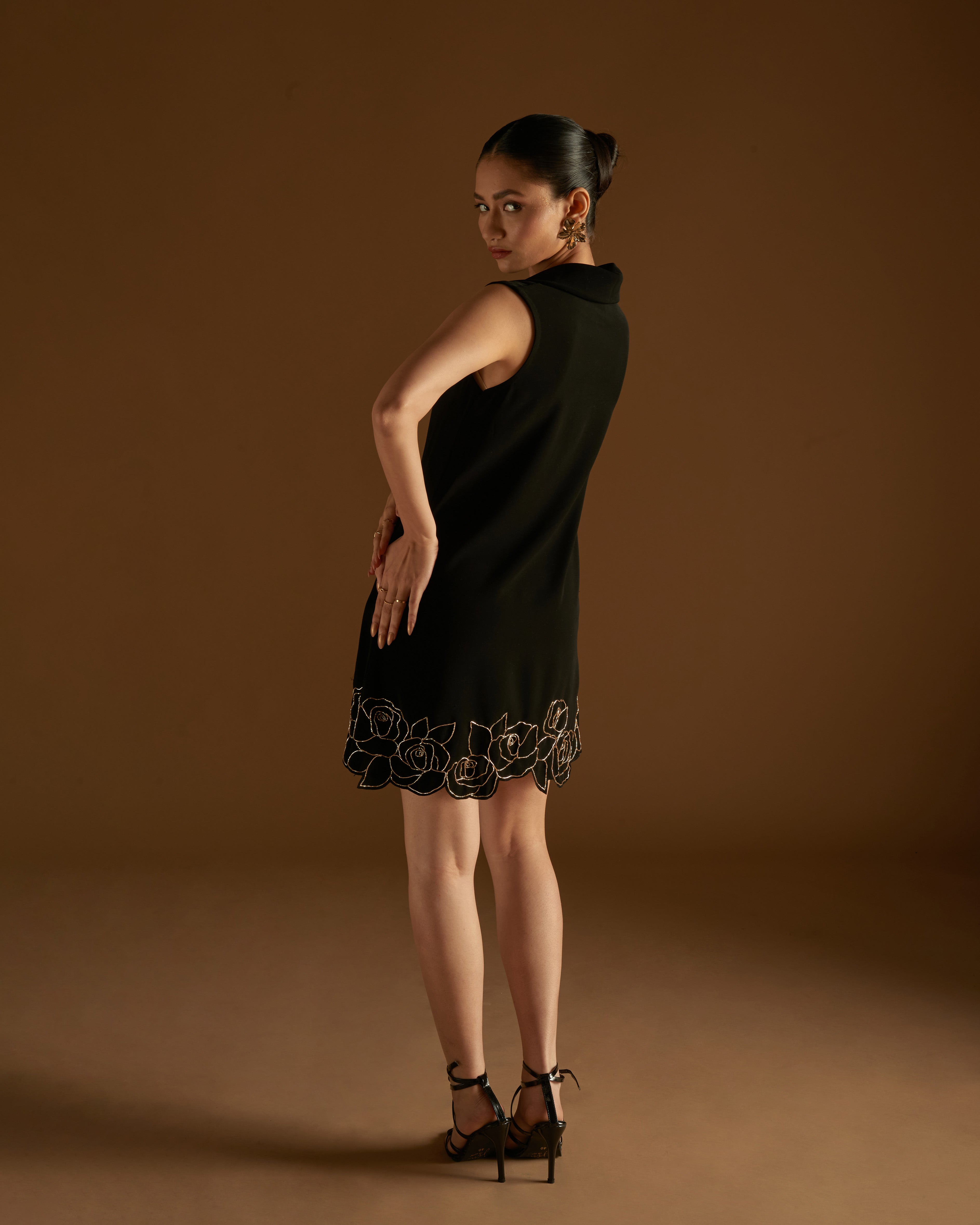 Rose Blossom Dress Black