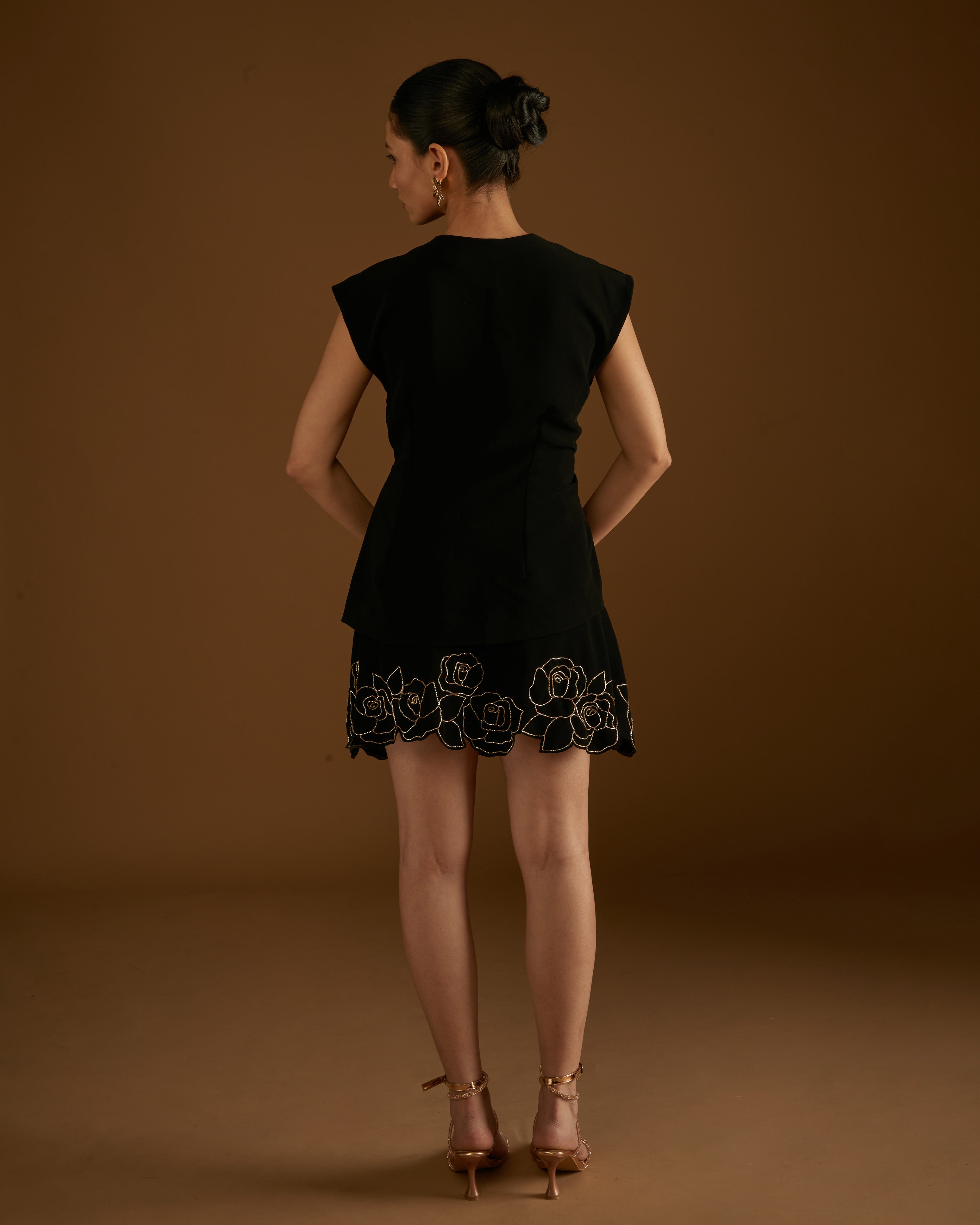 Rose Blossom Skirt Black