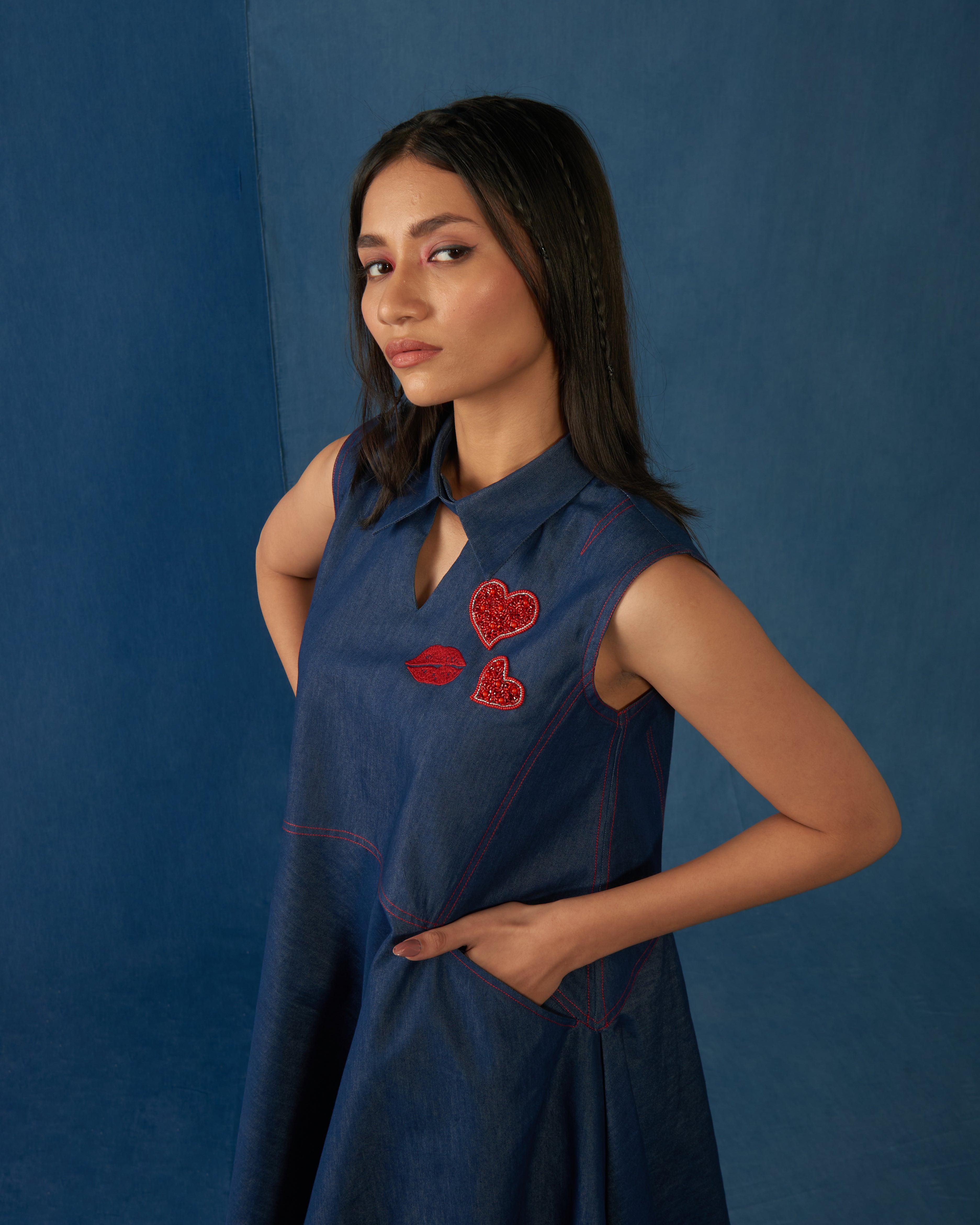 Love Language Dress Blue