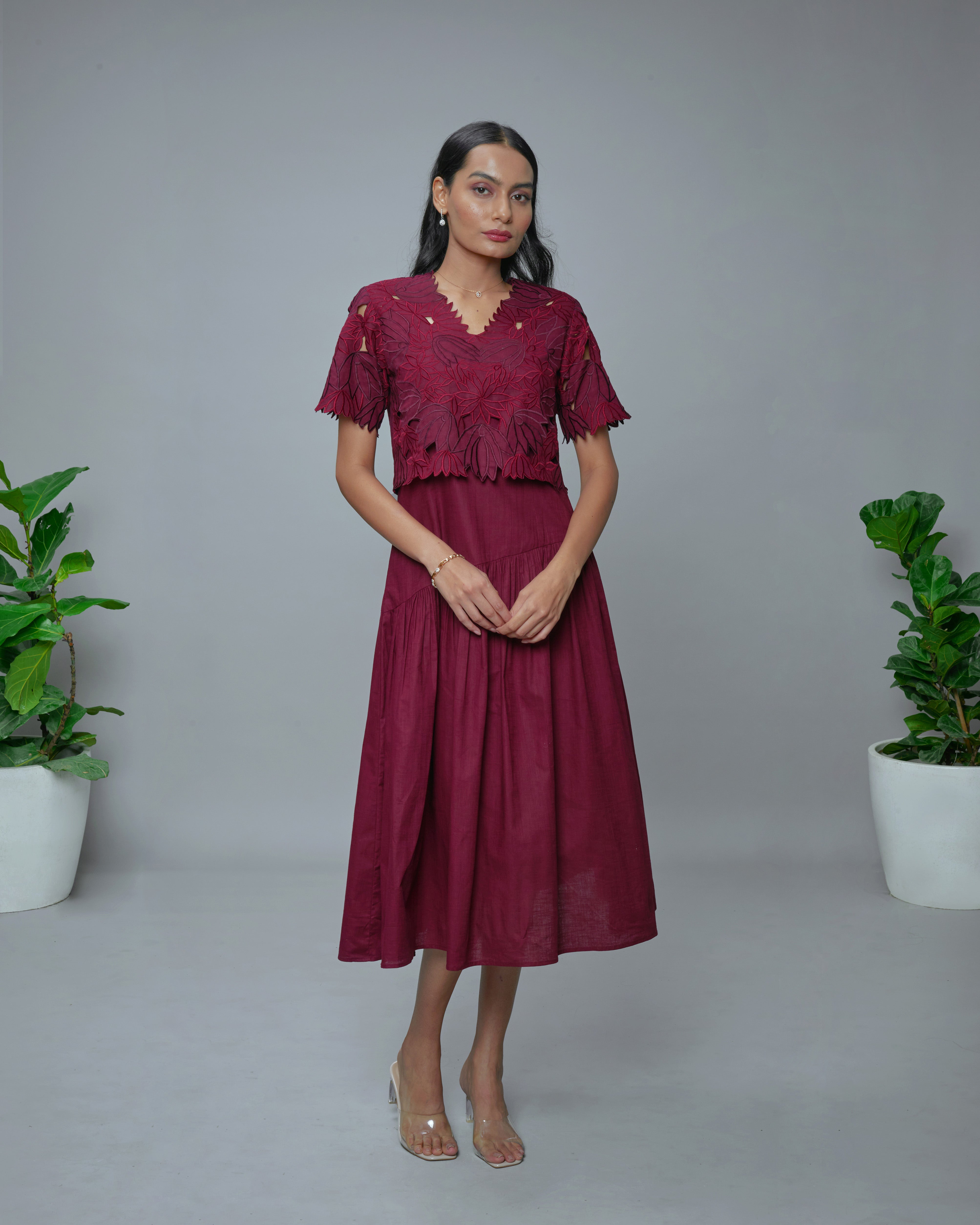 Fern Set Maroon