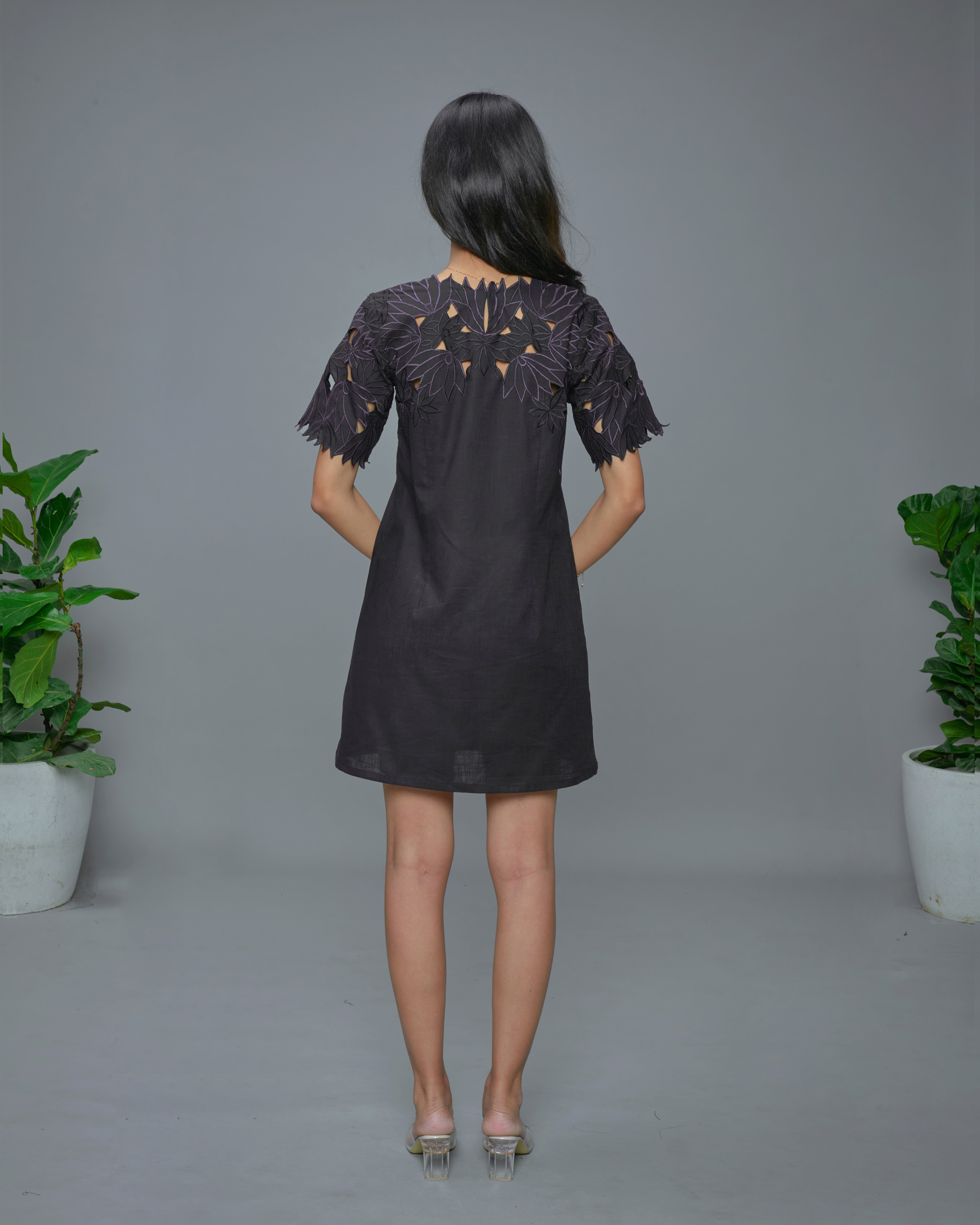 Foliage Dress Black
