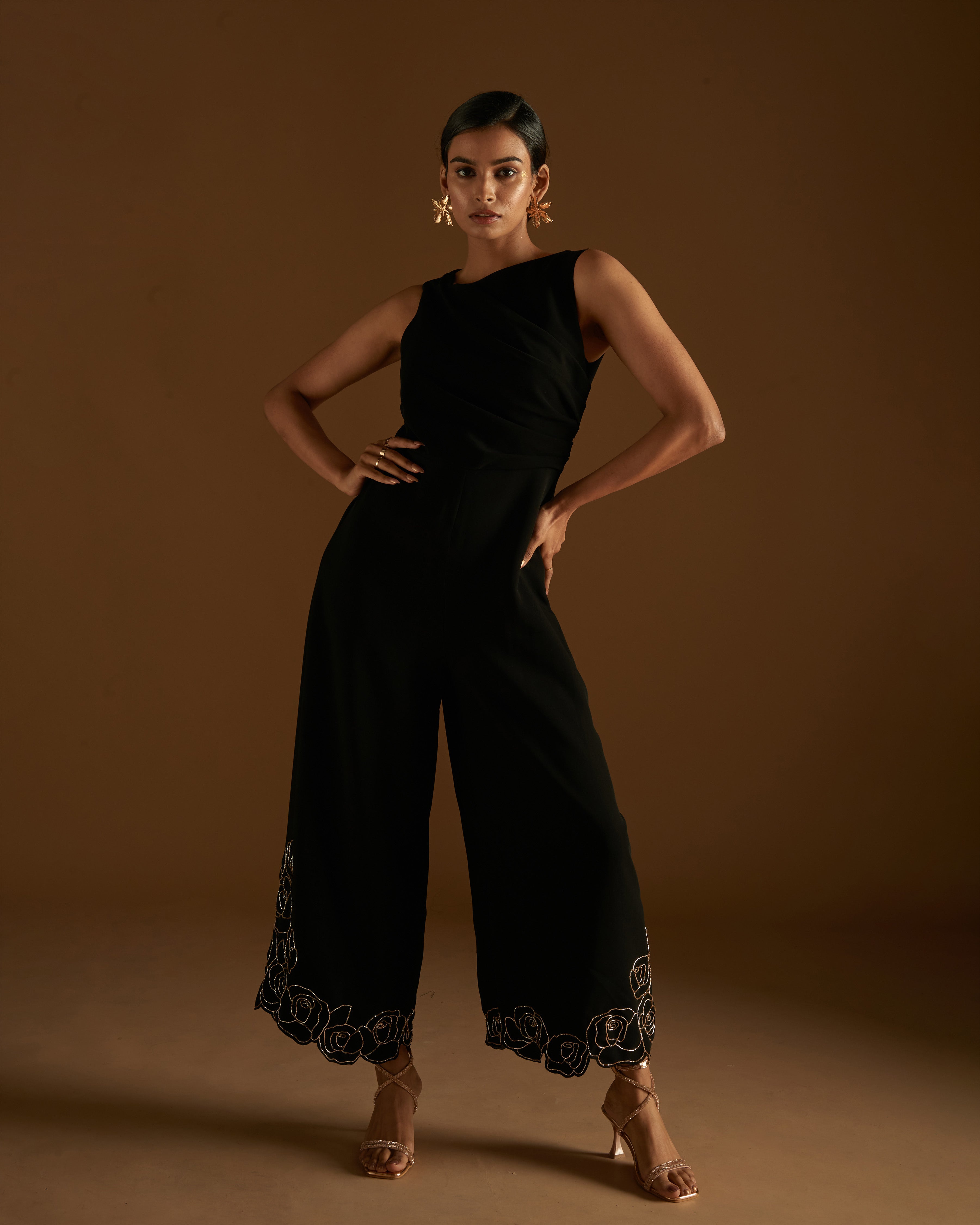 Rose Blossom Jumpsuit Black