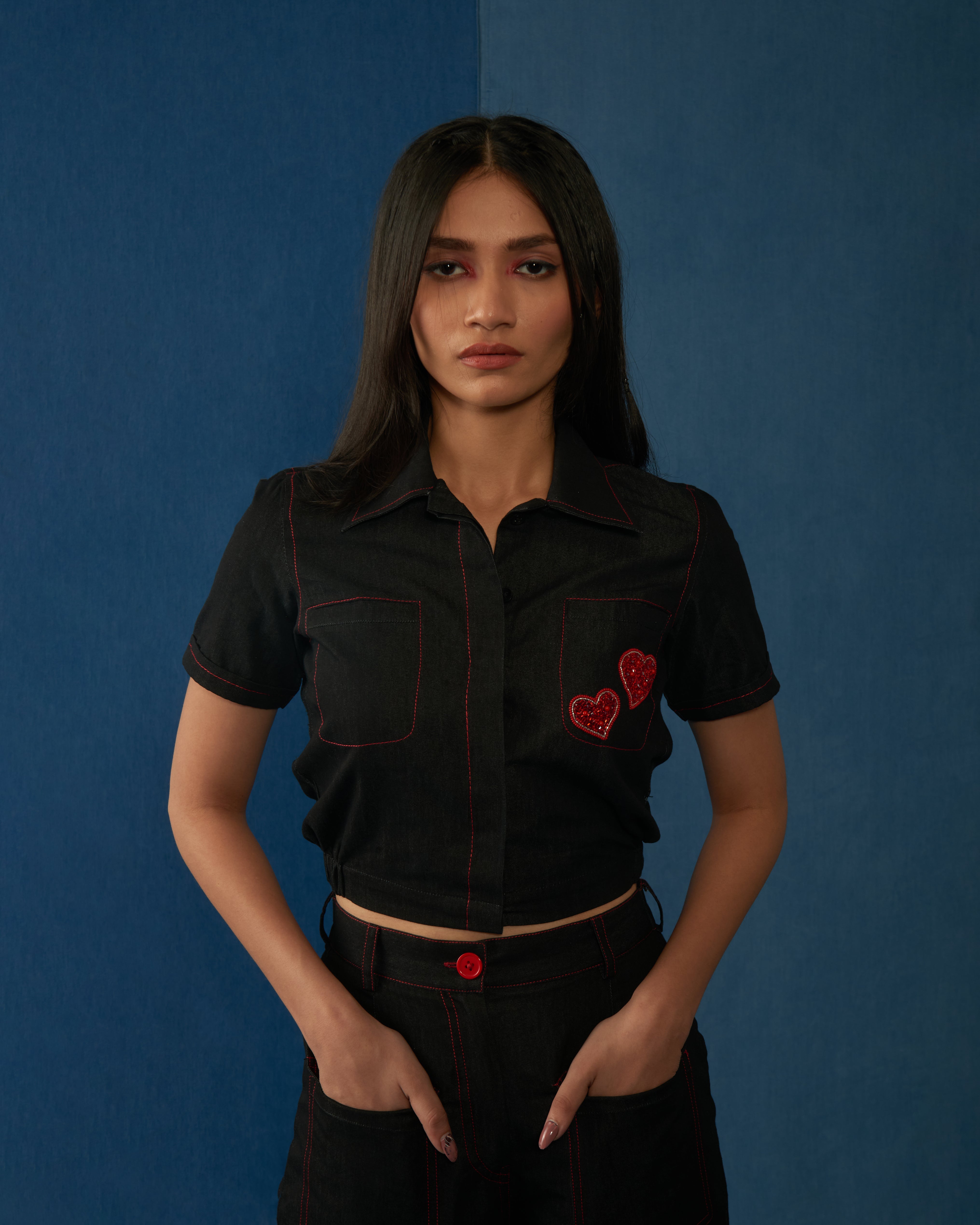 Love Letter Top Black