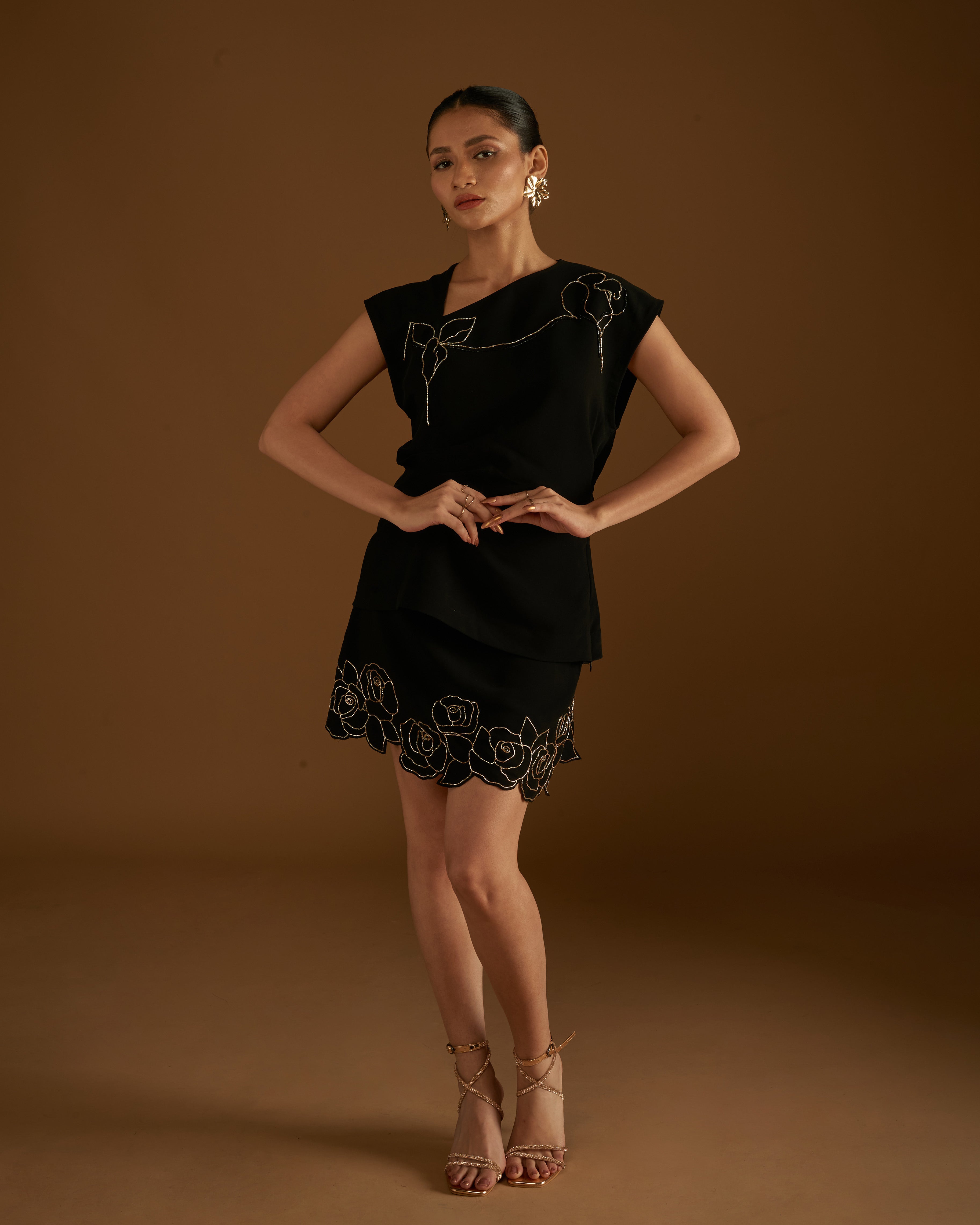 Rose Blossom Skirt Black