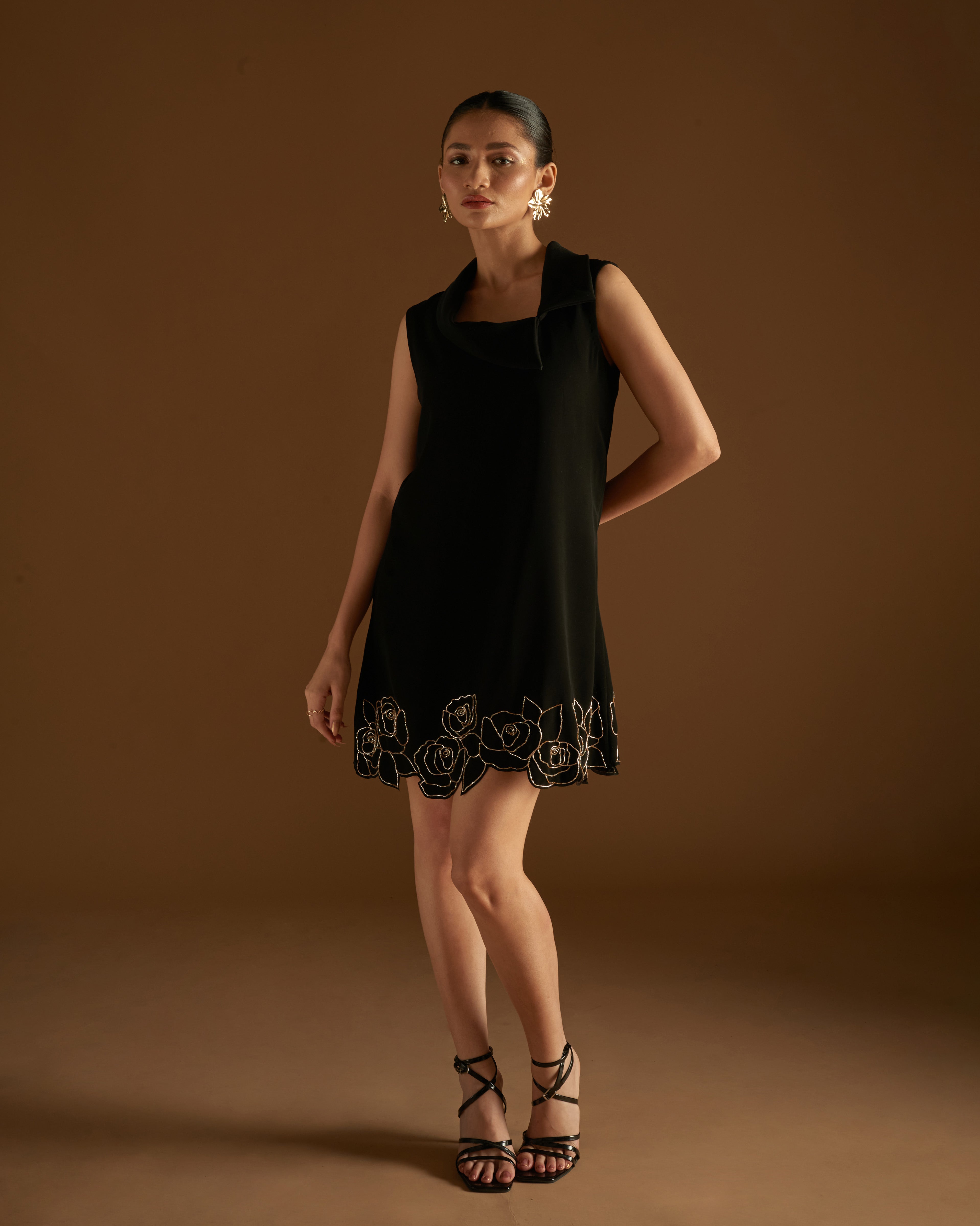 Rose Blossom Dress Black