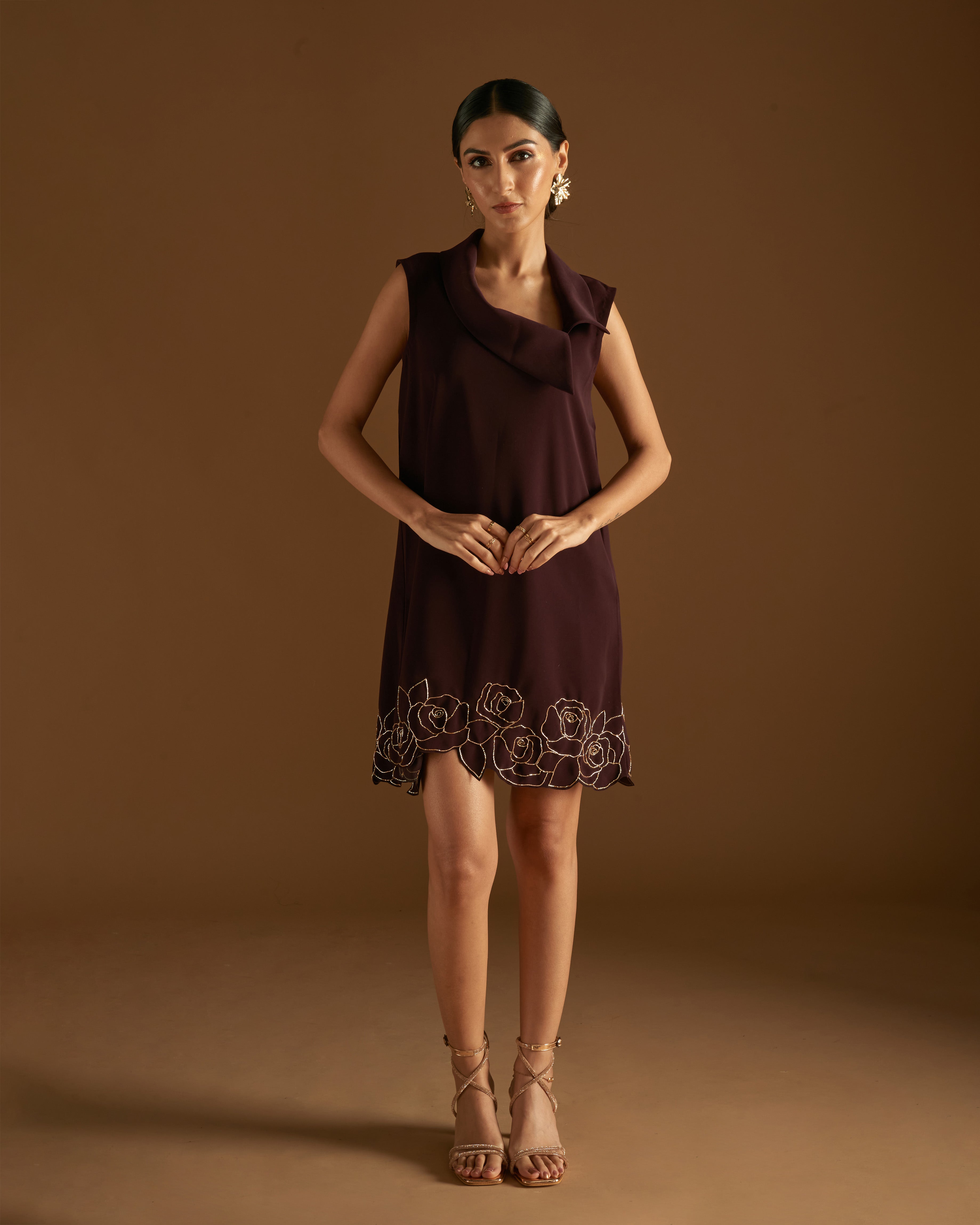 Rose Blossom Dress Maroon