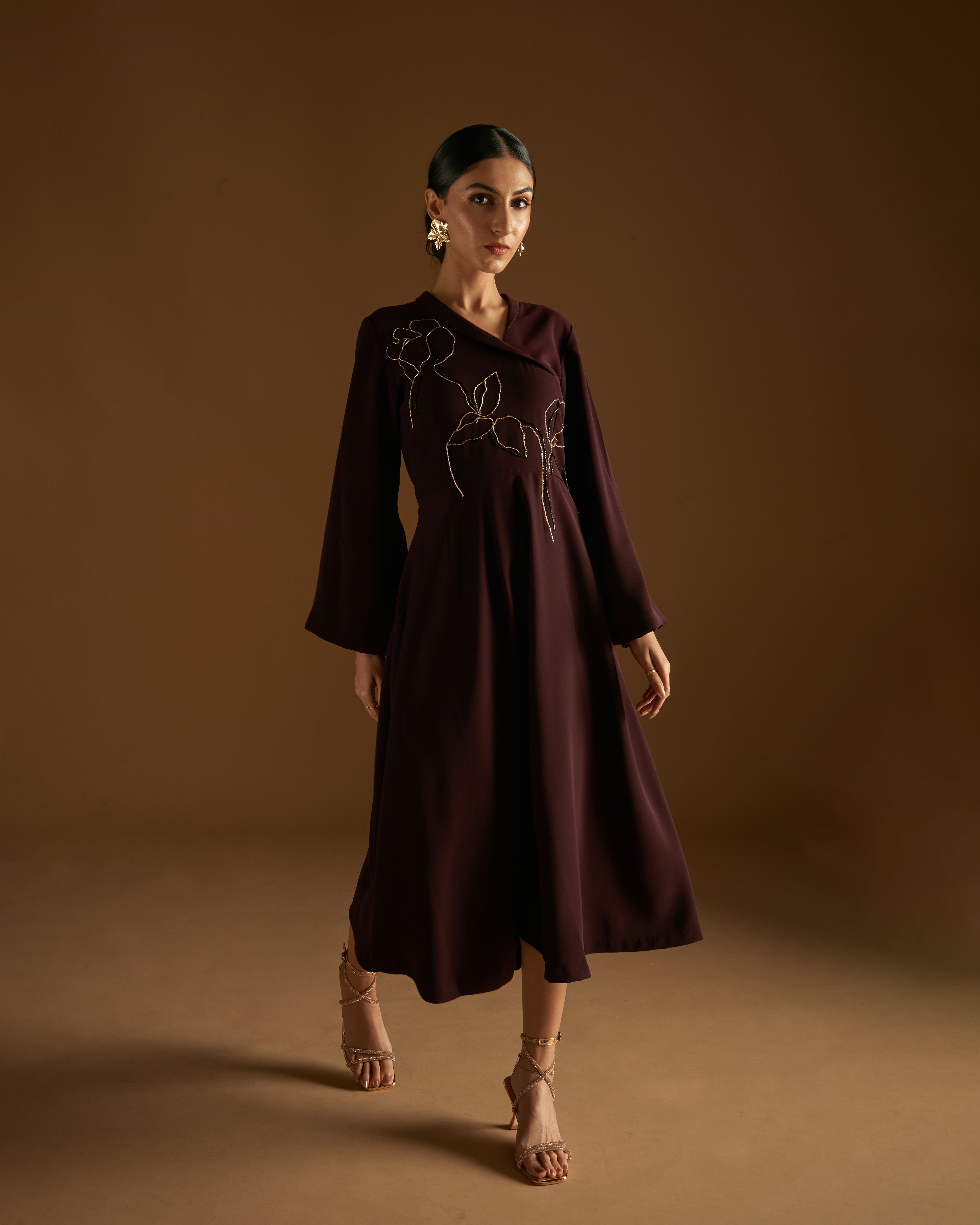 Rose in Bloom Dress Maroon