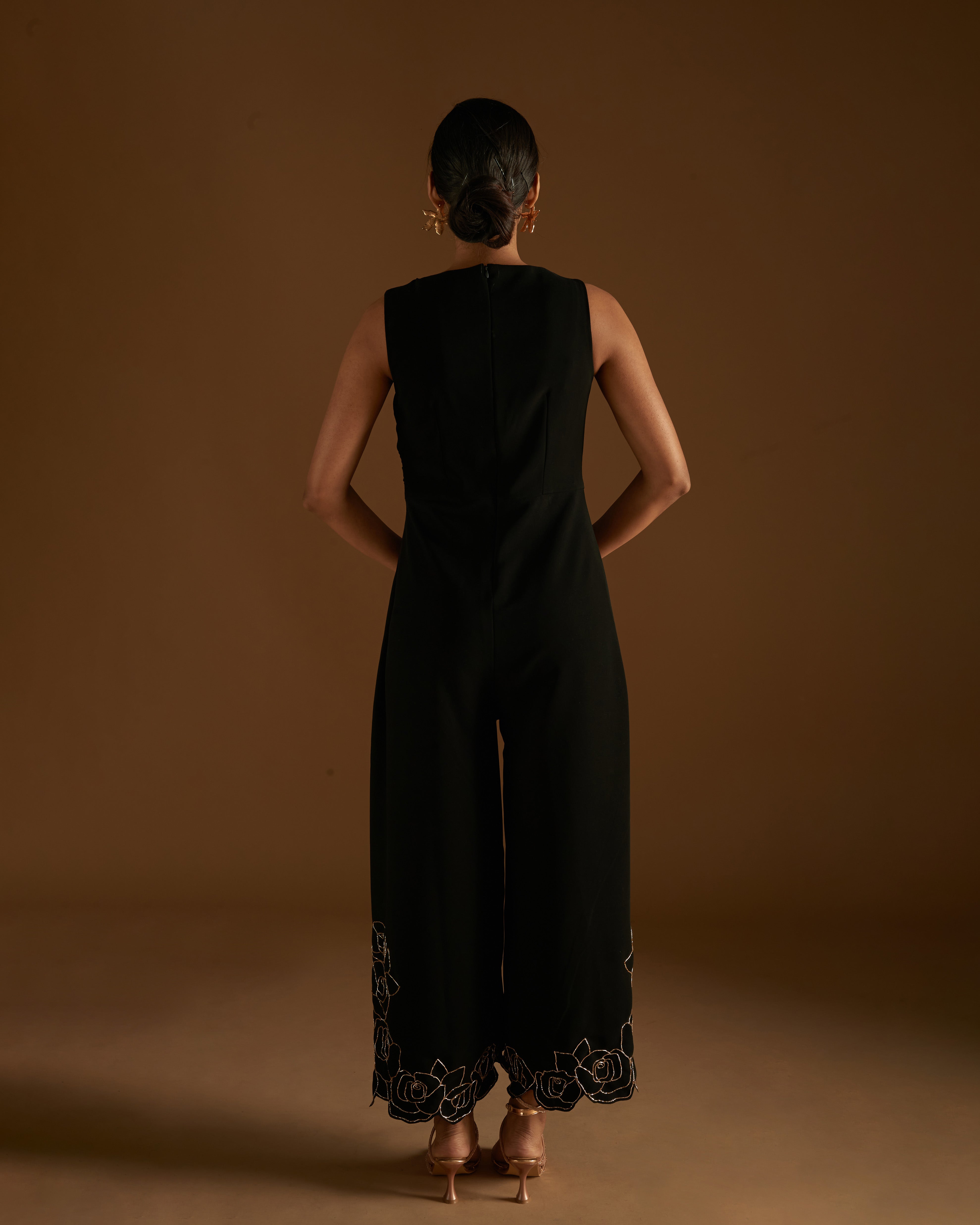 Rose Blossom Jumpsuit Black