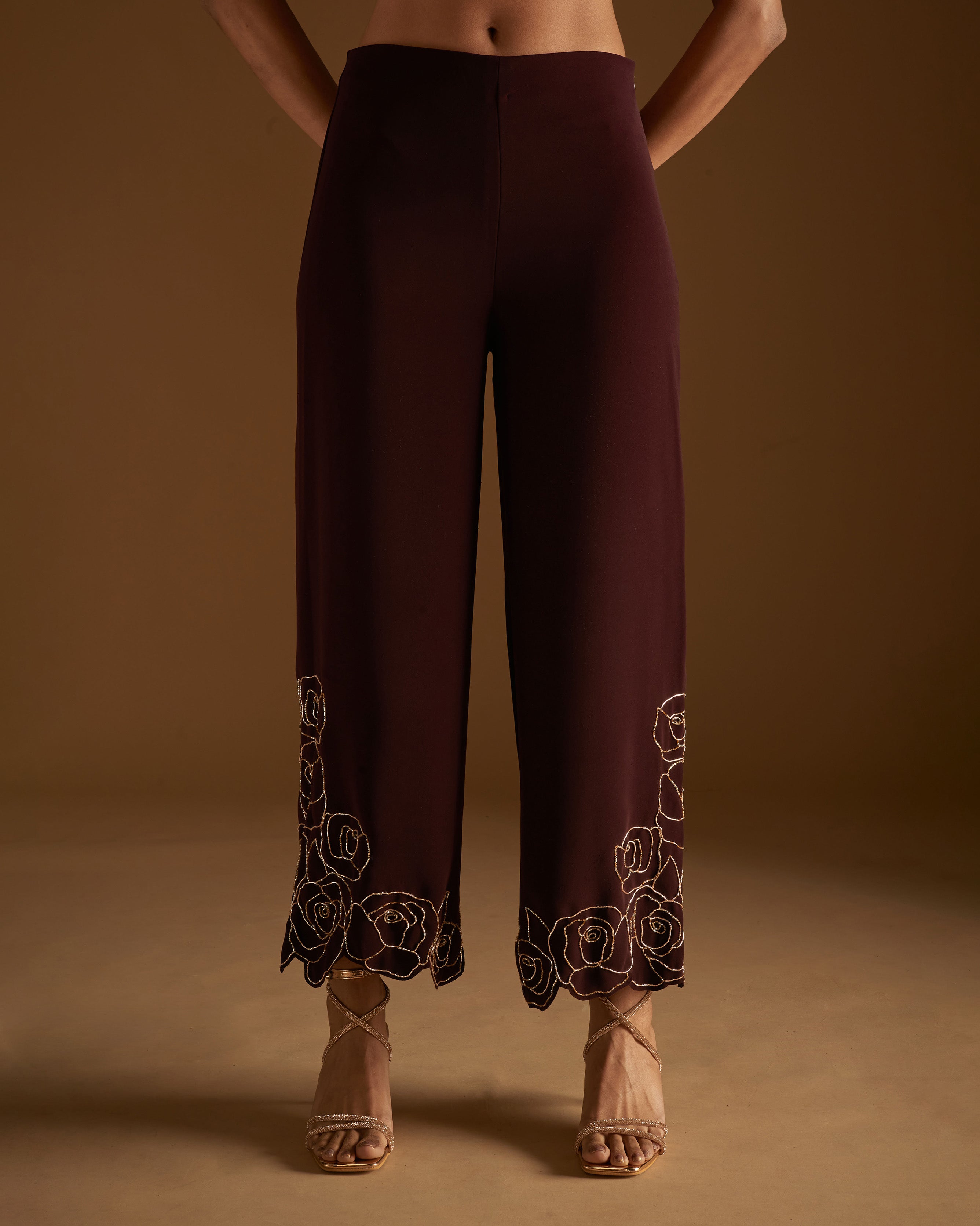 Rose Blossom Pants Maroon