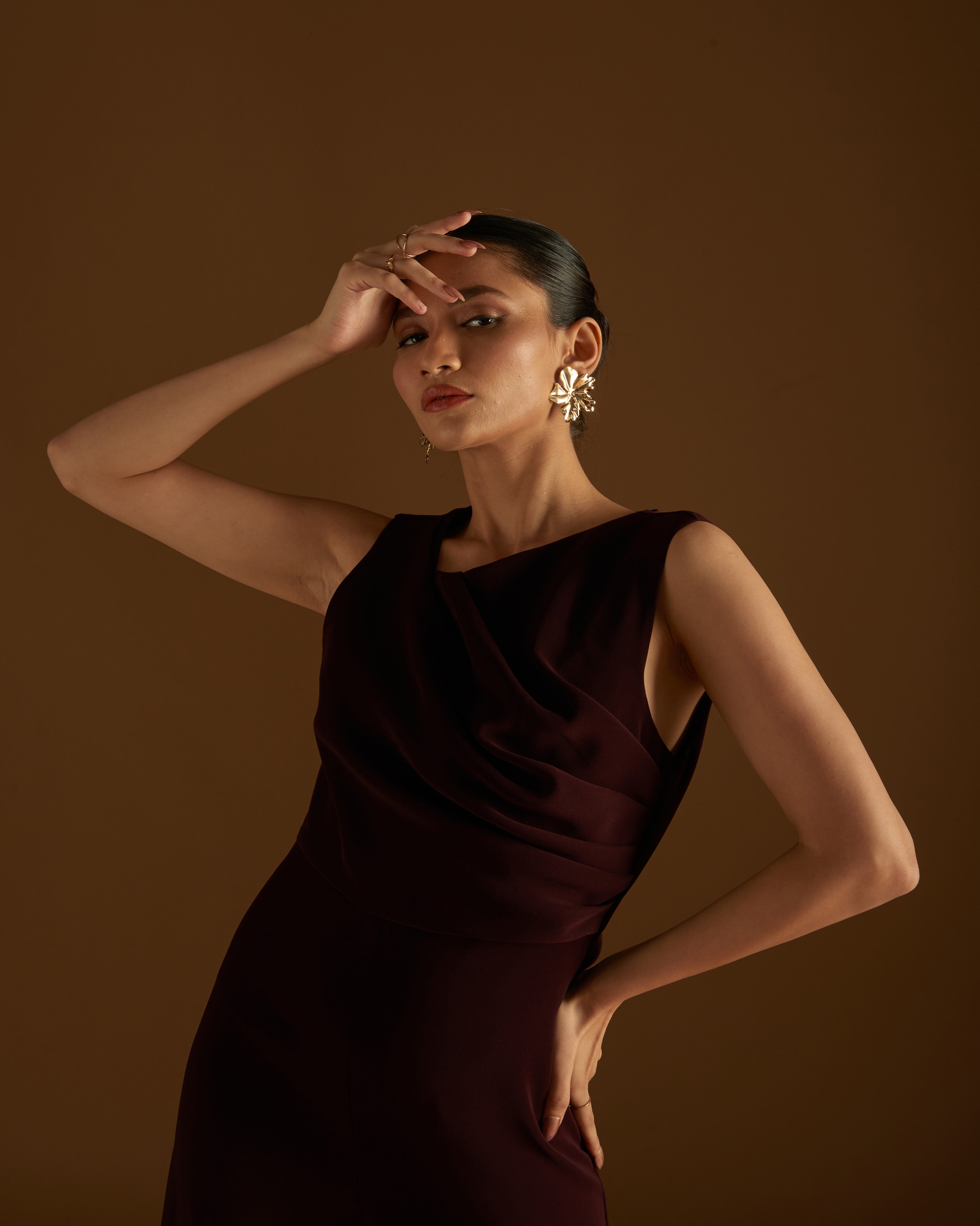 Rose Blossom Jumpsuit Maroon