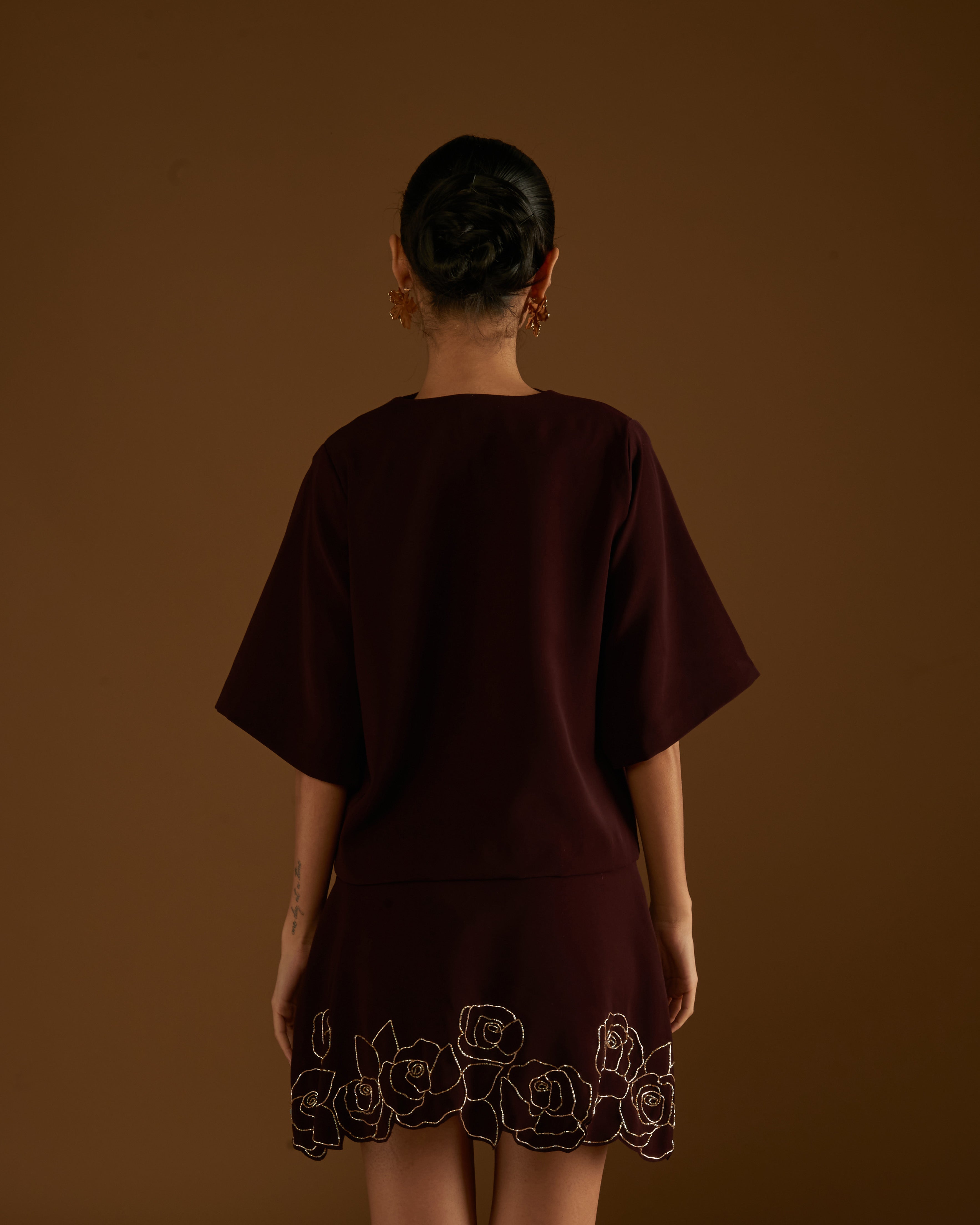 Rose in Bloom Top Maroon