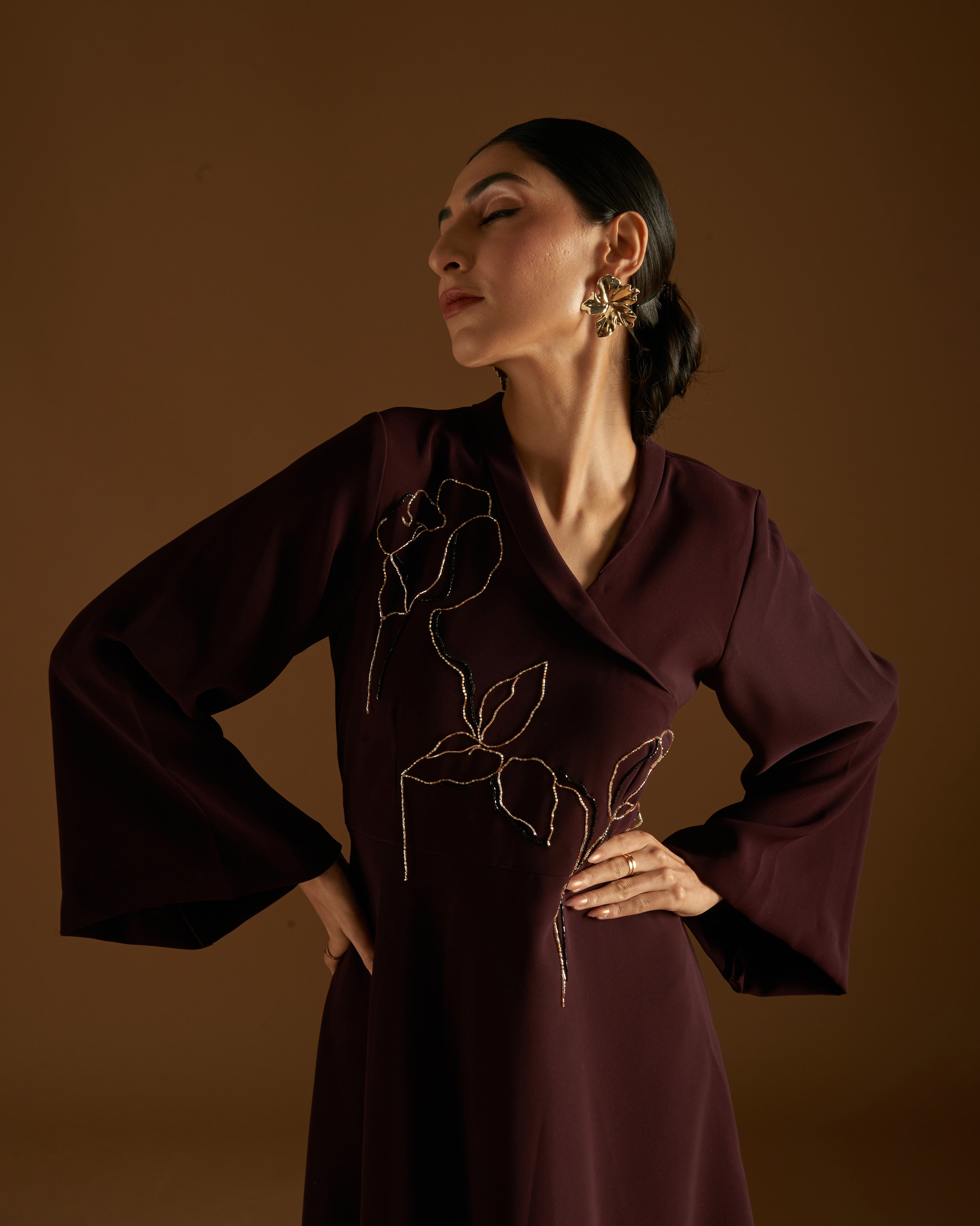 Rose in Bloom Dress Maroon