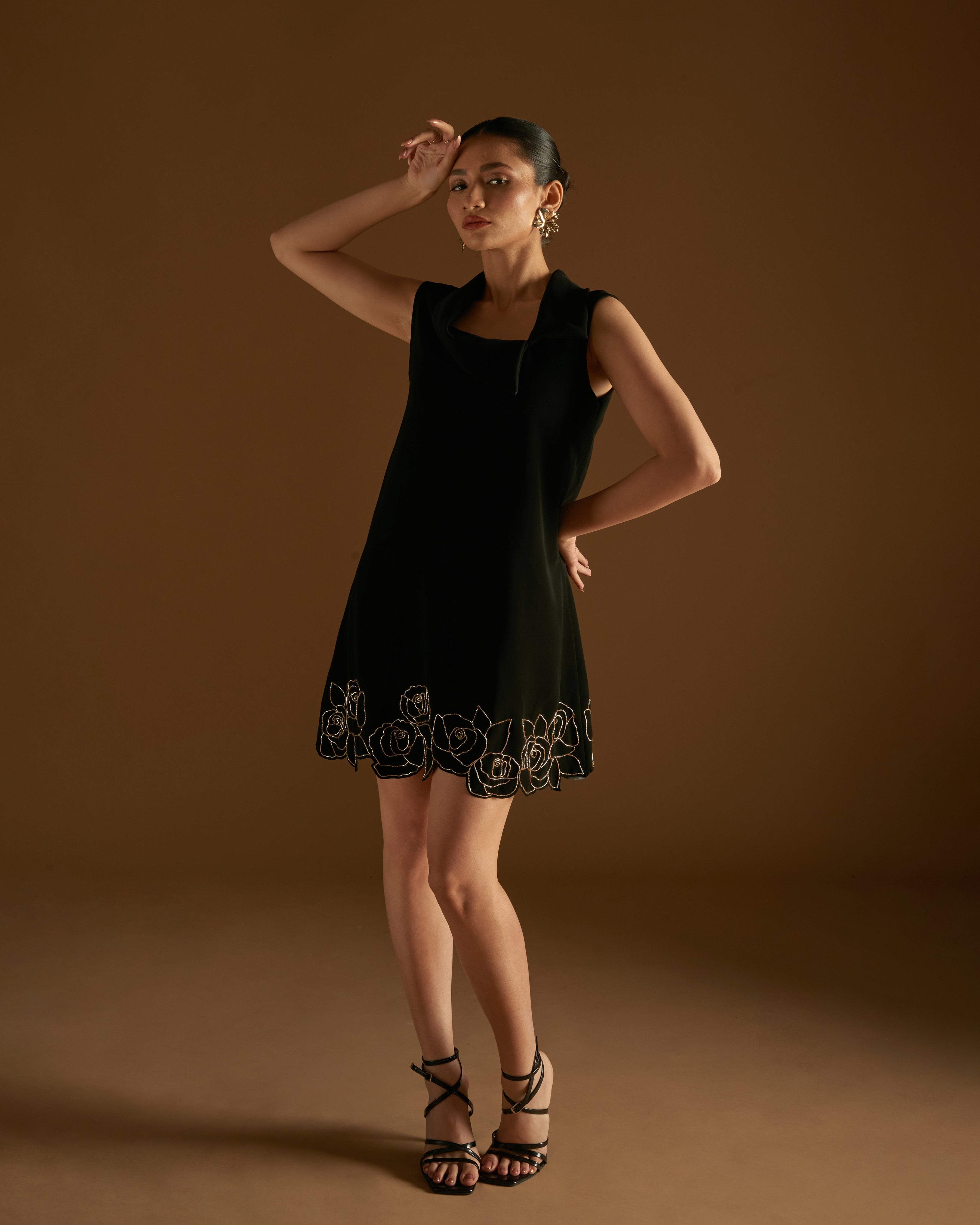Rose Blossom Dress Black