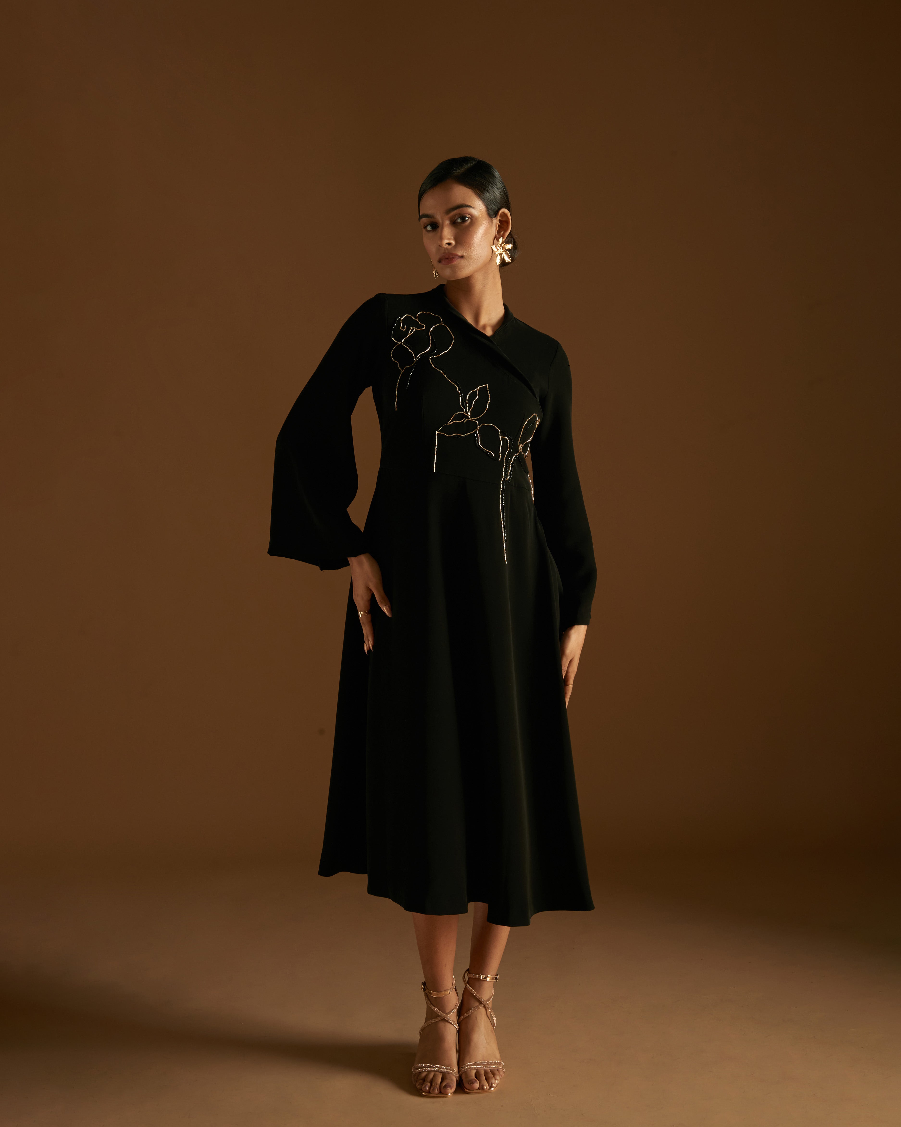 Rose in Bloom Dress Black
