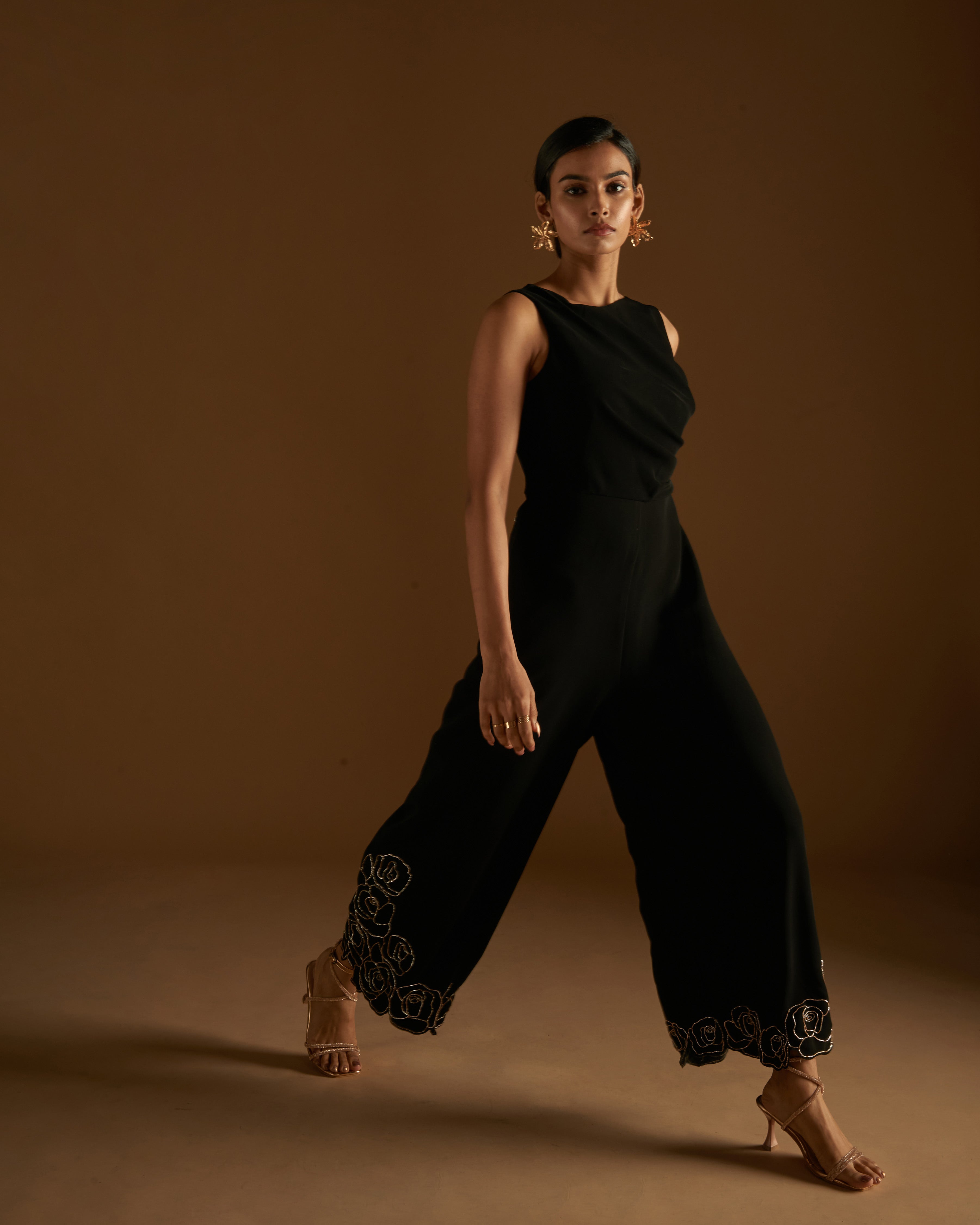 Rose Blossom Jumpsuit Black