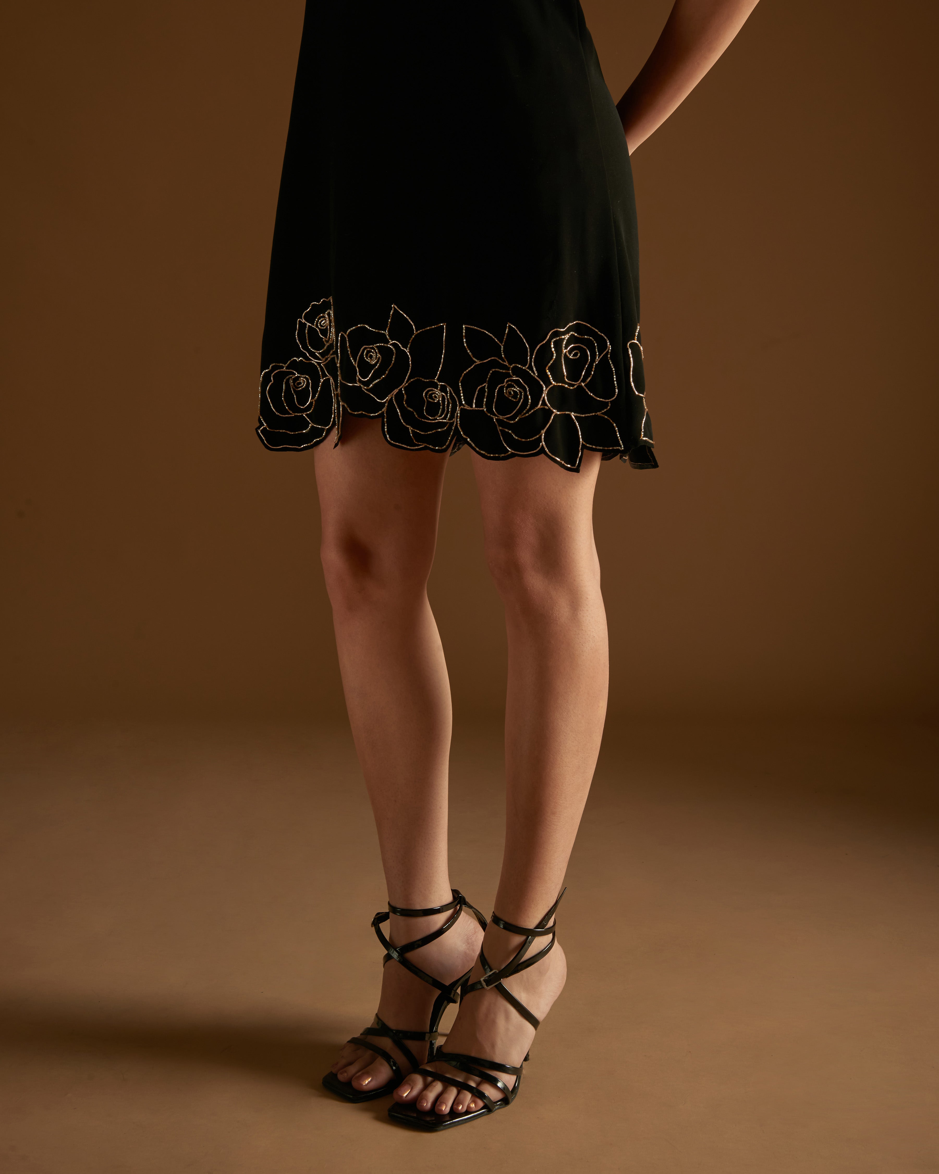 Rose Blossom Dress Black