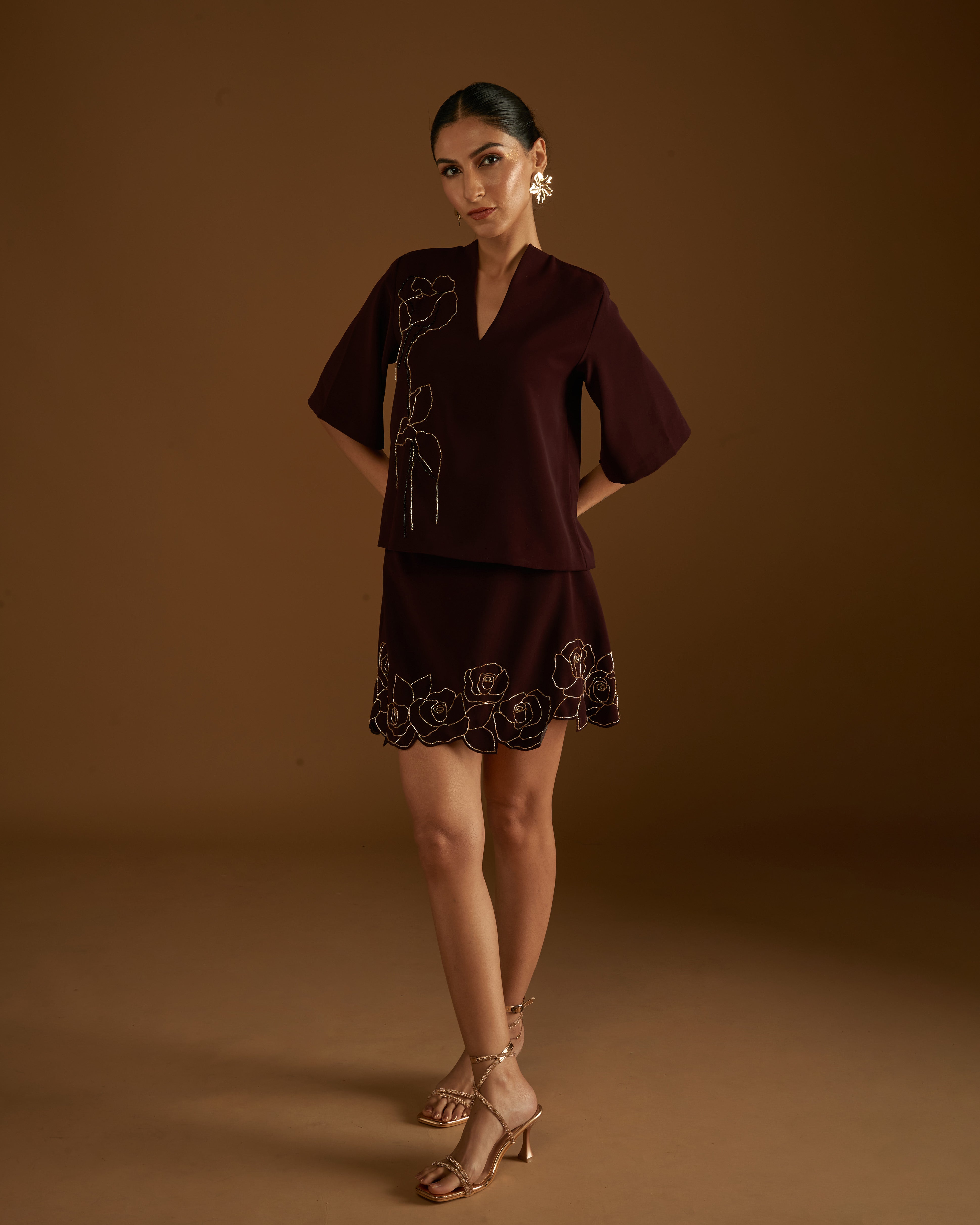 Rose in Bloom Top Maroon