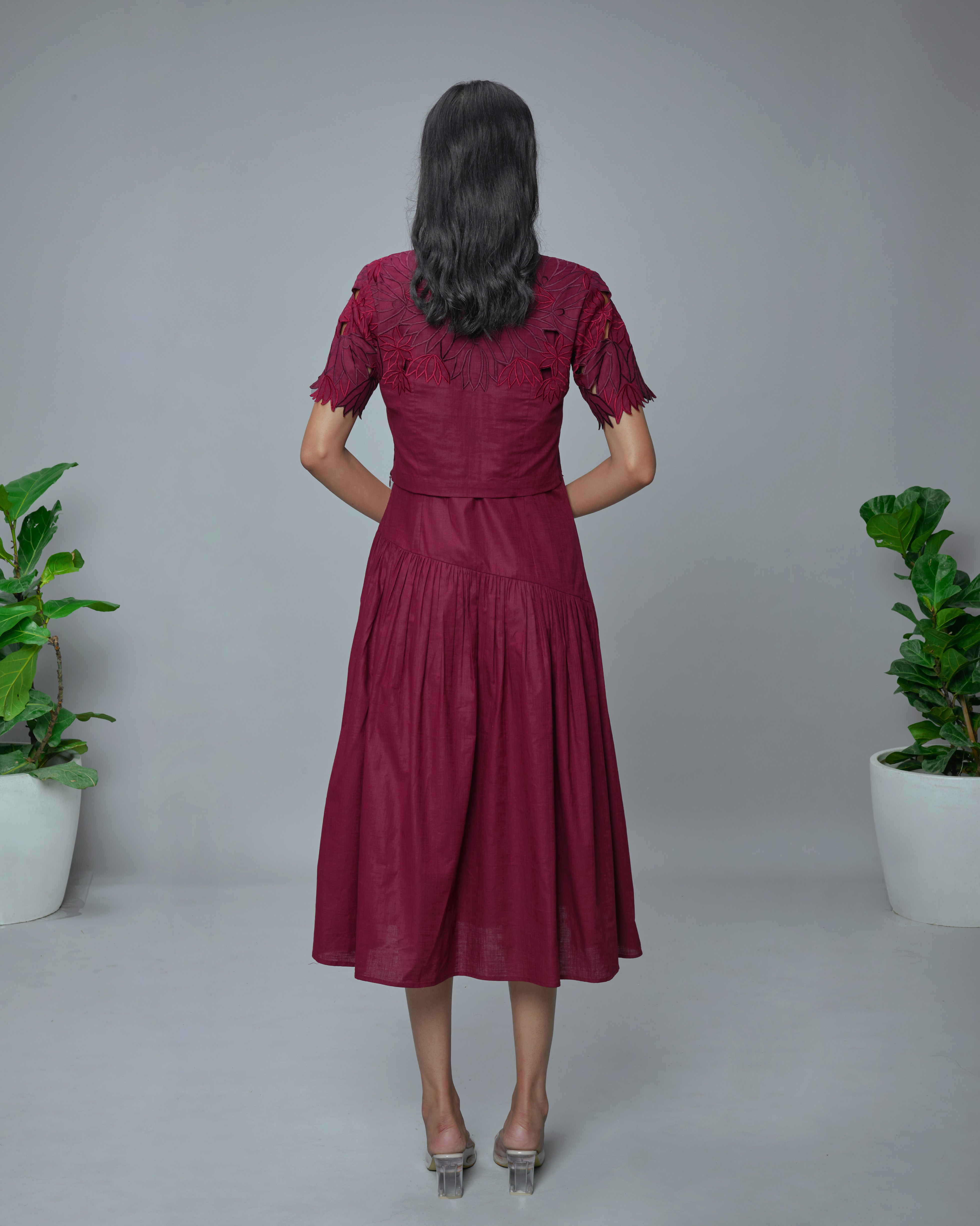 Fern Set Maroon